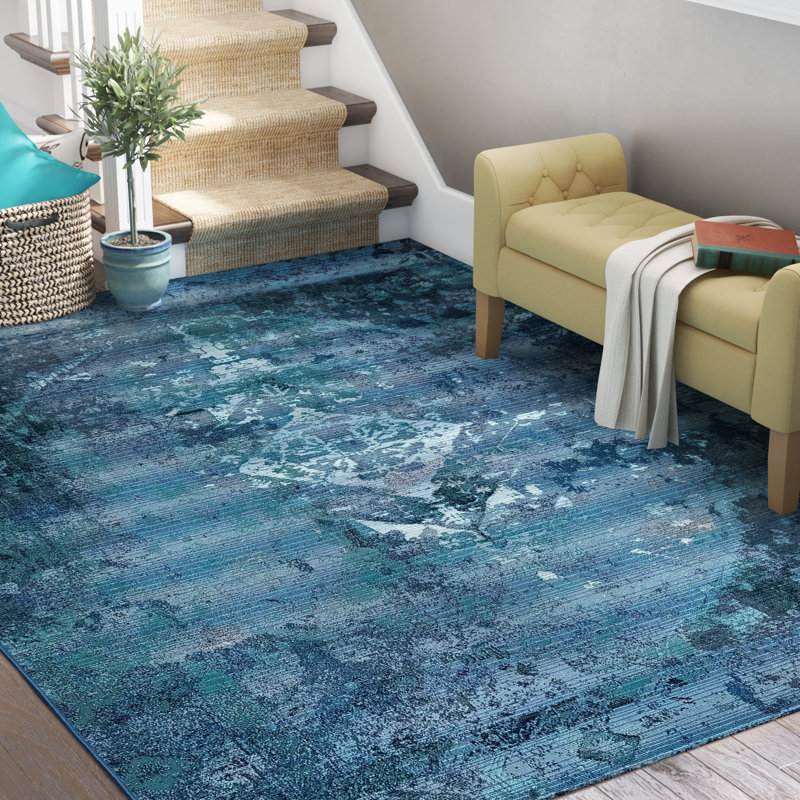 Bungalow Rose Hern Blue Indoor/Outdoor Area Rug & Reviews Wayfair